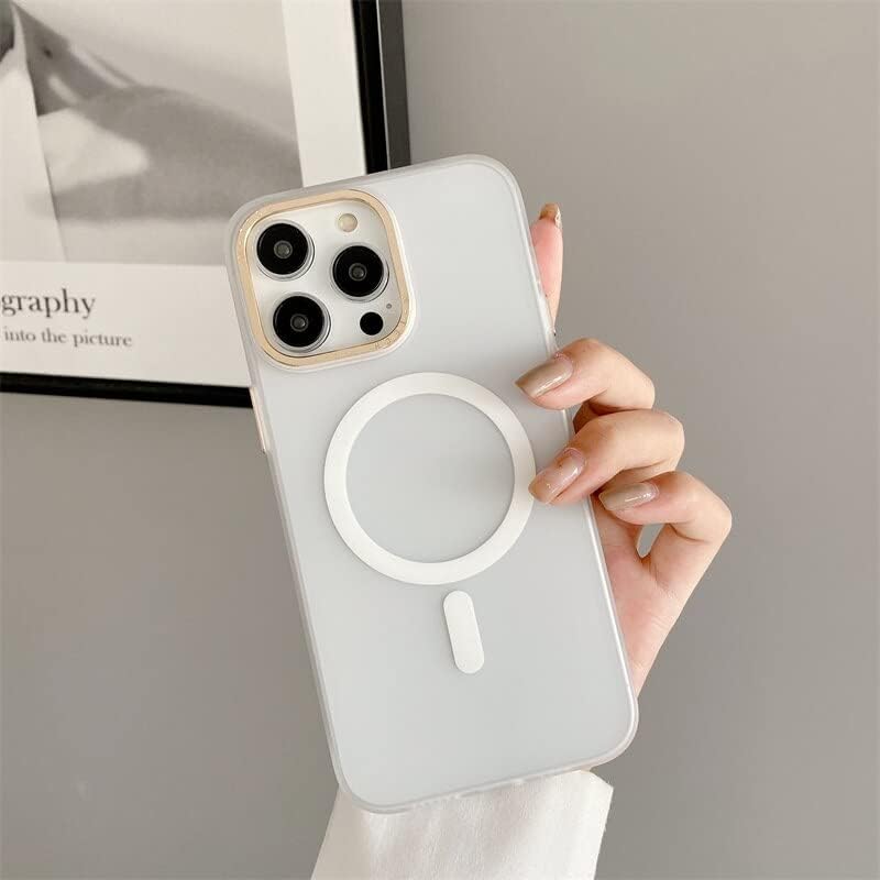 İphone 14/14PRO/14PROMAX Magsafe Uyumlu Üst Kalite Sararma Yapmayan Kablosuz Şarja Uygun Kılıf (14PRO BEYAZ)