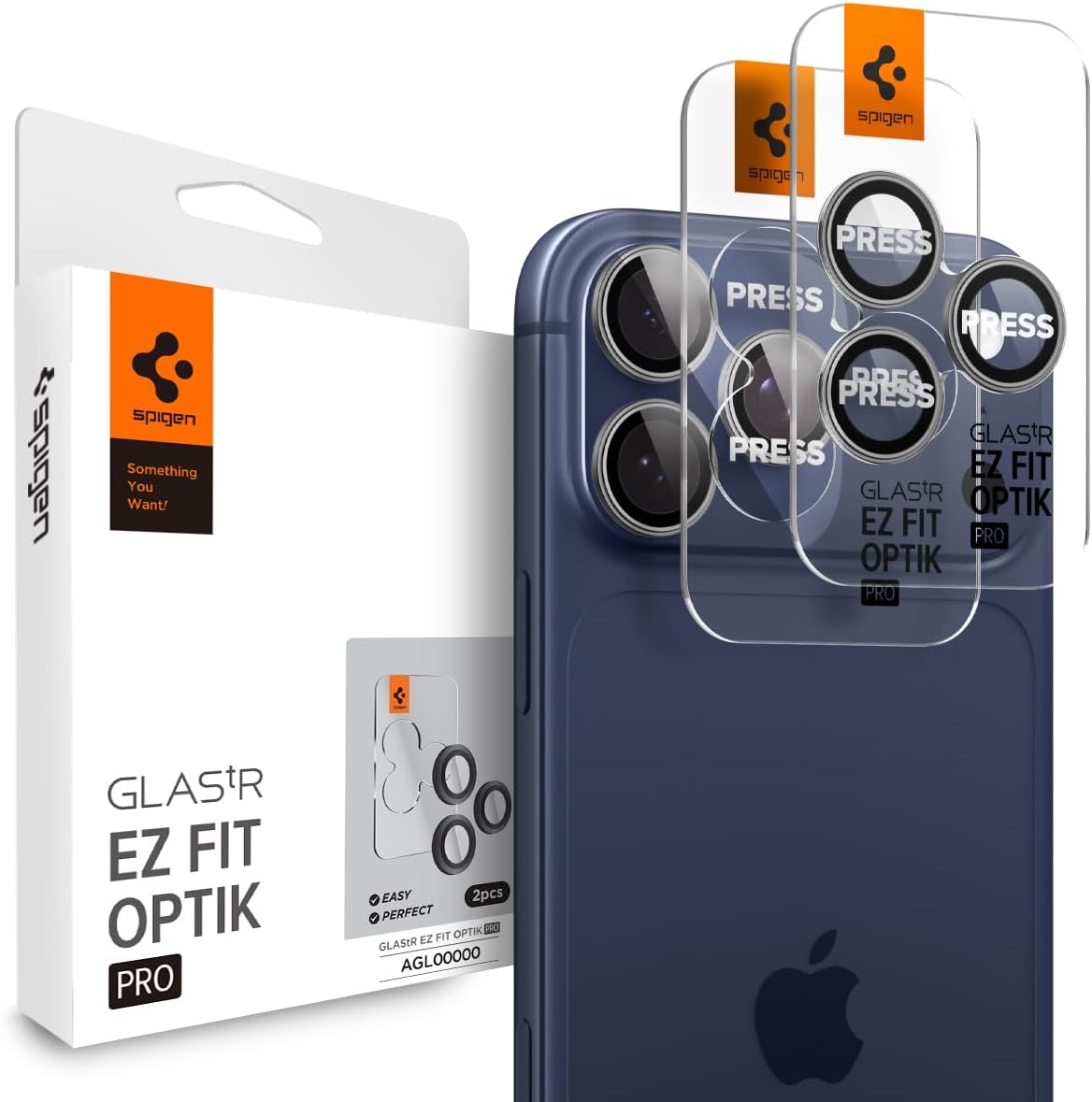 iPhone 17 Pro/Pro Max / 16 Pro/16 Pro Max / 15 Pro/15 Pro Max ile Uyumlu Kamera Lens Koruyucu Cam Kolay Kurulum Glas.tR EZ Fit Optik Pro (2 Adet) Gray - AGL10125