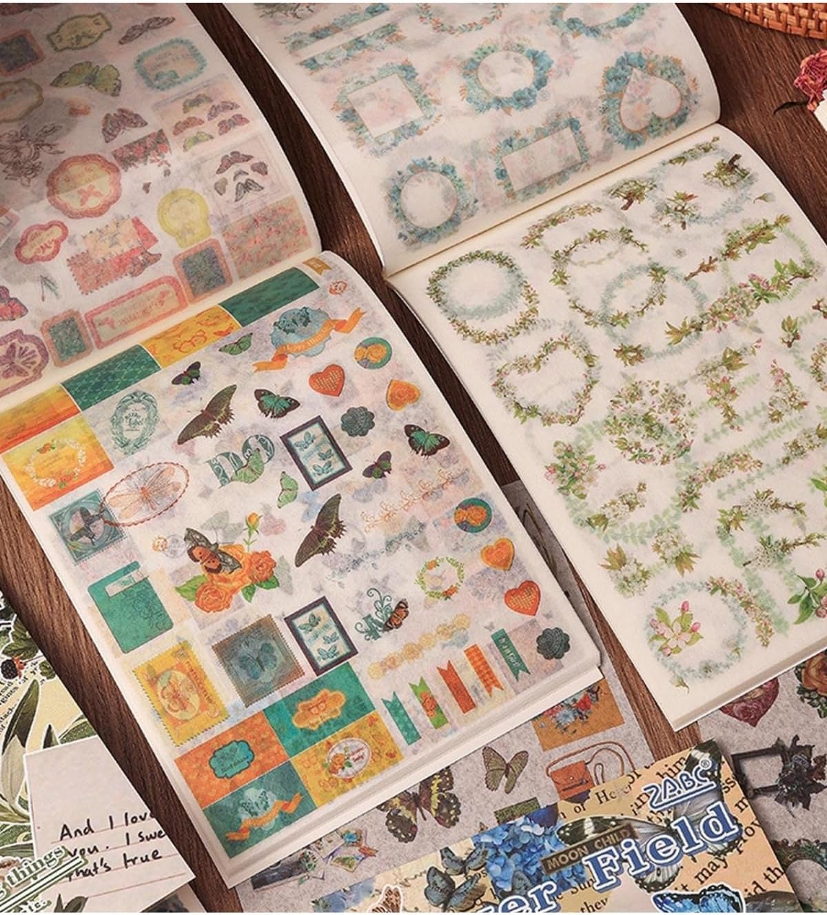 24 Sayfa Washi Çiçek Çerçeve Sticker Bullet Journal Scrapbook Laptop