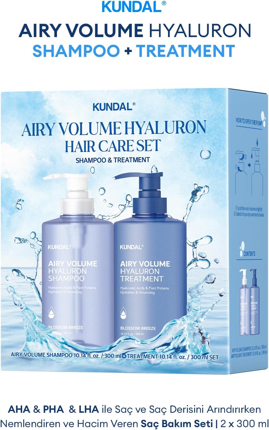 Arındıran, Nemlendiren, Hacim Veren Saç Bakım Seti Airy Volume Hyaluron Shampoo + Treatment